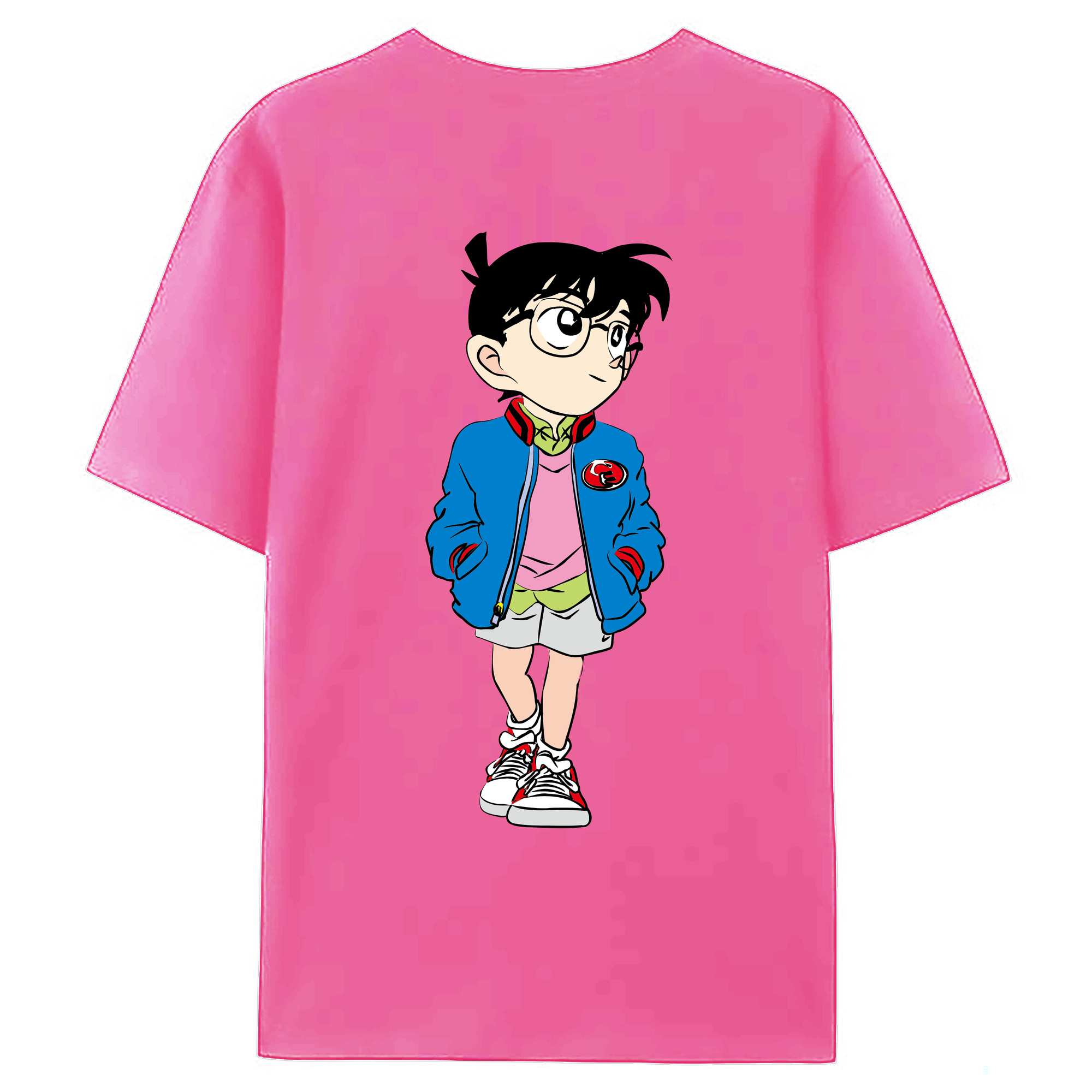 （画像用） 名探偵コナン 江戸川 コナン Detective Conan Conan Edogawa レディース半袖Tシャツ(バックプリント)